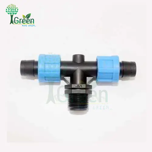 Chữ Tê ren 21 gắn dây nhỏ giọt dẹp 16mm